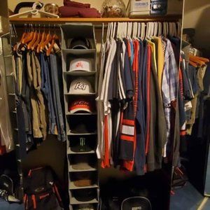 10 Shelf Hanging Closet Hat Organizer for Hat Storage & Belt Side Hooks